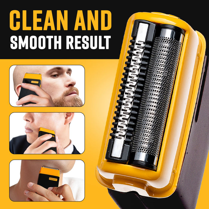 Multi-site usage demonstration of the Shave Buddy on the cranial, facial, and cervical regions for a smooth, non-irritating finish.