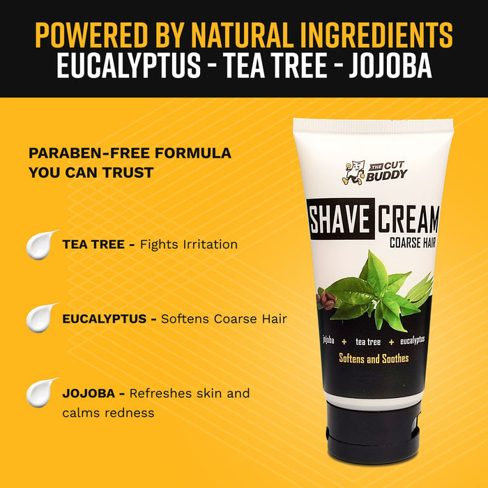 Shaving Cream - Hair and Irritation Defense (3 oz) - The Cut Buddy - The Cut Buddy