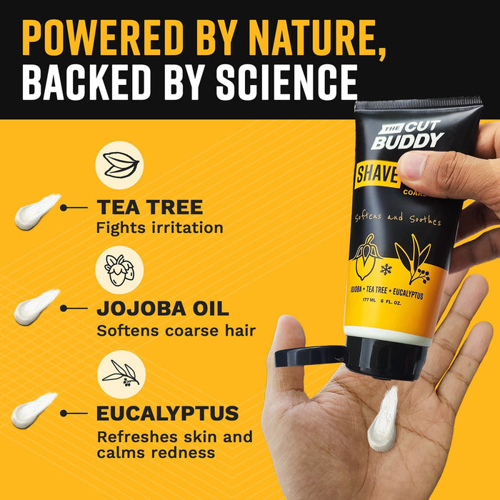 Shaving Cream for Coarse & Curly Hair (6oz) - The Cut Buddy - The Cut Buddy