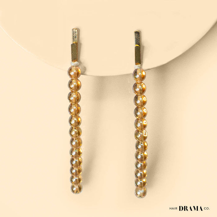 Shine Hair Pins - Set of 2 - Champagne