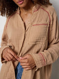 Sienna Cotton Button Down - Caramel-view 1
