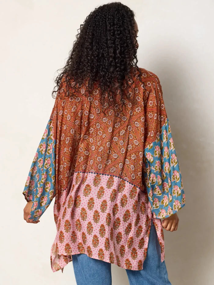 Sierra Kimono - Wildflower Tiles Rust-view 1