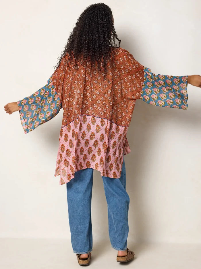 Sierra Kimono - Wildflower Tiles Rust-view 3