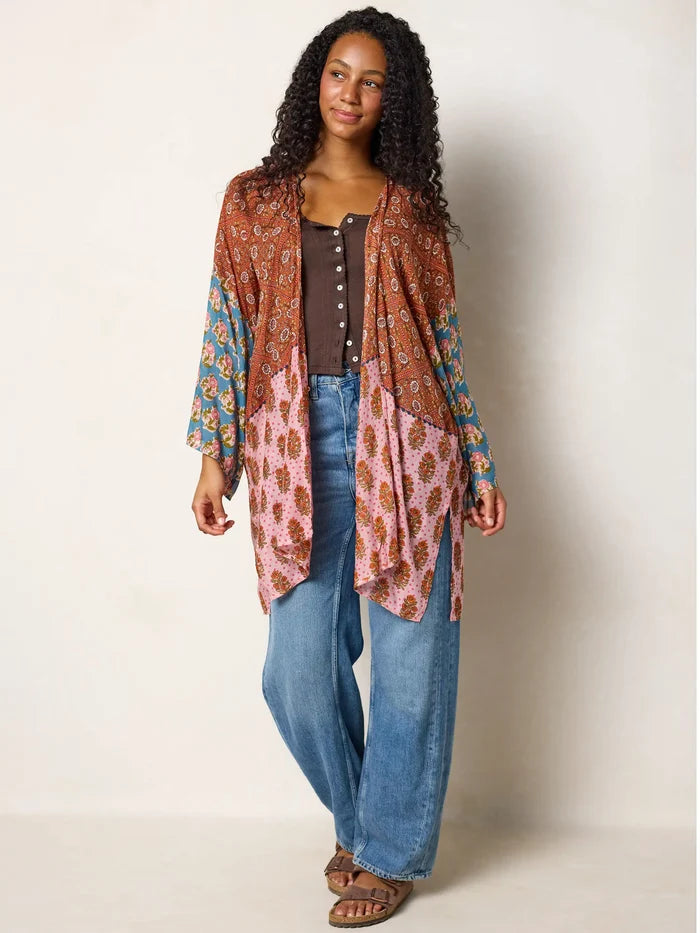 Sierra Kimono - Wildflower Tiles Rust-view 4