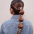 Silver Crystal Hair Bows Alligator Clip - Set of 4