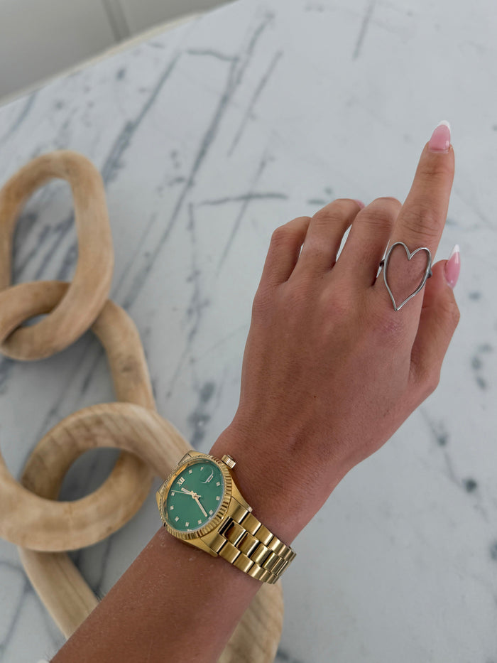 SILVER HEART RING