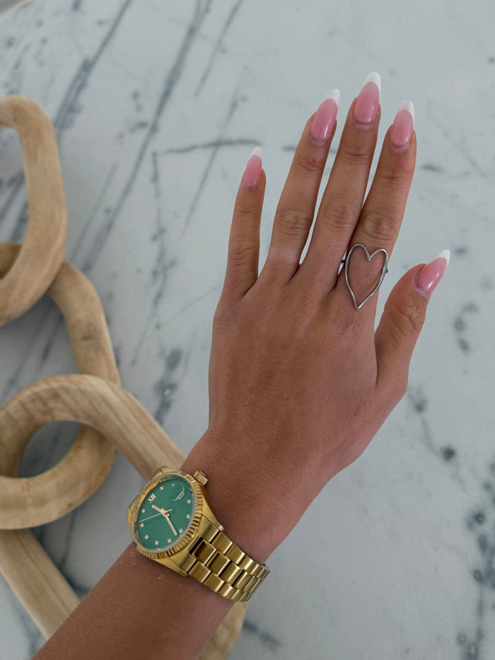 SILVER HEART RING