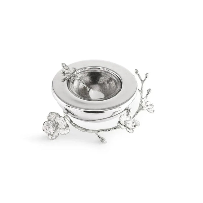 Michael Aram Silver Orchid Caviar Dish With Spoon