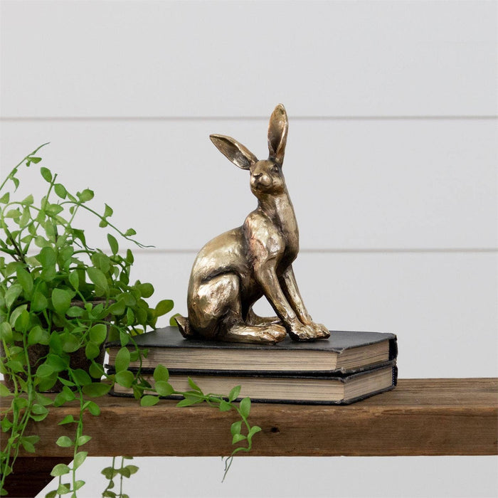 Sitting Brass Tone Rabbit - Magnolia Lane co. Home + Garden + Gift