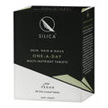Box of Qsilica Skin, Hair & Nails One-A-Day multi-nutrient tablets on a white background.