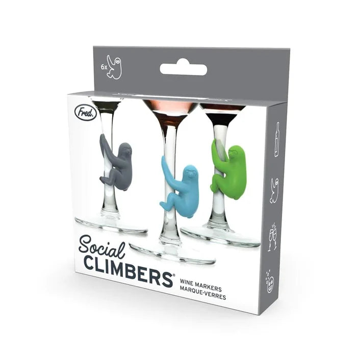 Social Climbers Sloth Wine Markers