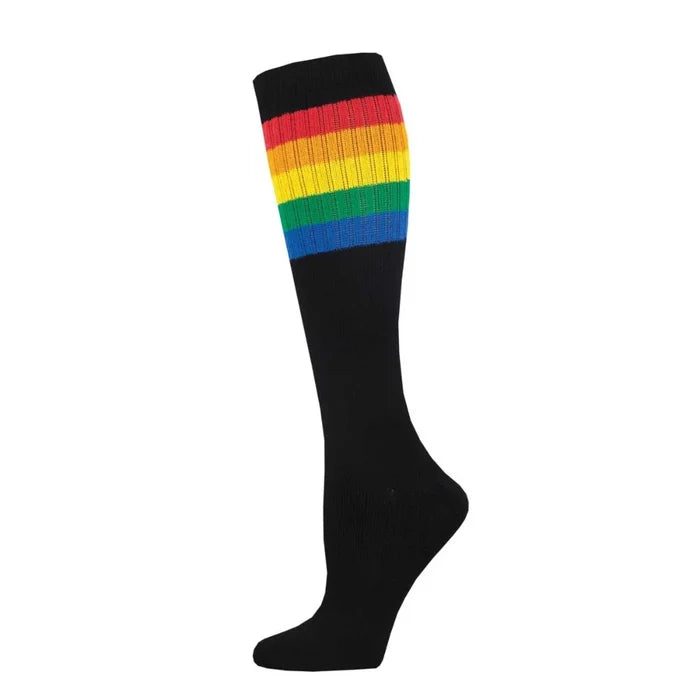 SOCKSMITH High Roller Stripe Socks - Black Rainbow