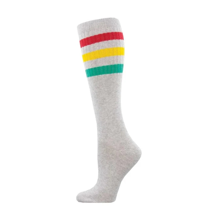 SOCKSMITH High Roller Stripe Socks - Grey Rainbow