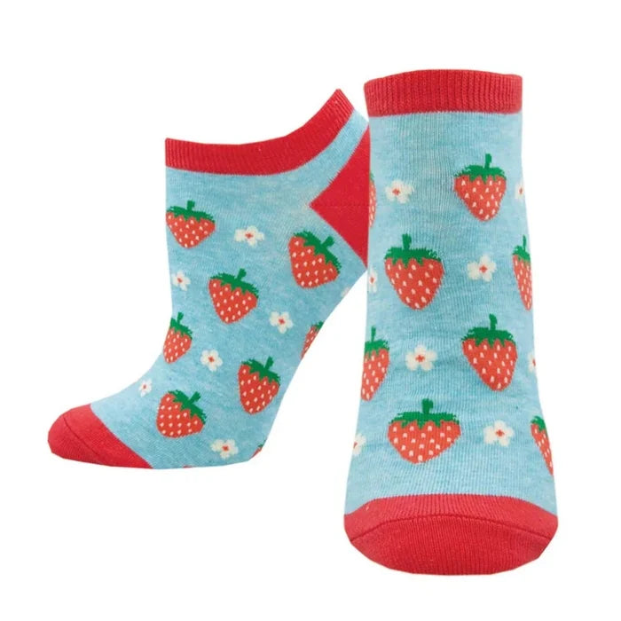 SOCKSMITH Shortie Socks - Strawberry Floral
