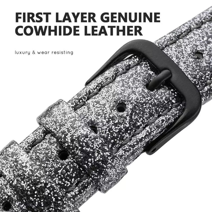 Sparkly Slim Leather Band For Apple Watch Multiple Colors Available — Its soft texture feels great against your skin, so comfortable you may even forget you're wearing it.