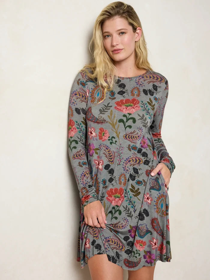 Stevie "ButterSoft" Knit Mini Dress - Femme Folk Teal-view 1
