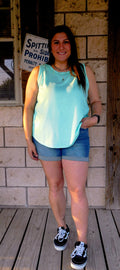 Stone Washed Cuffed Boyfriend Shorts