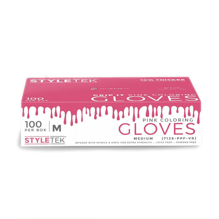 Styletek Pink Powder Free Gloves 100pk (Runway) - Styletek | Available at Studio 360 Salon, Chatham, NJ
