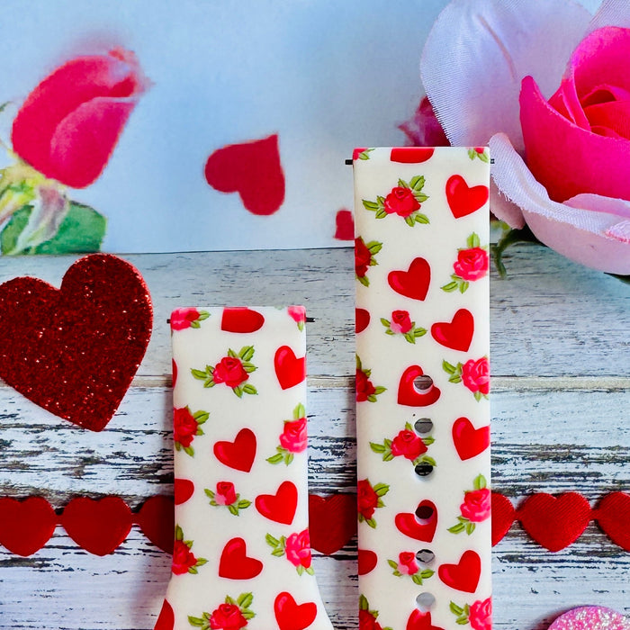 Sweetheart Blooms Print Silicone Band For Fitbit Versa 1/2