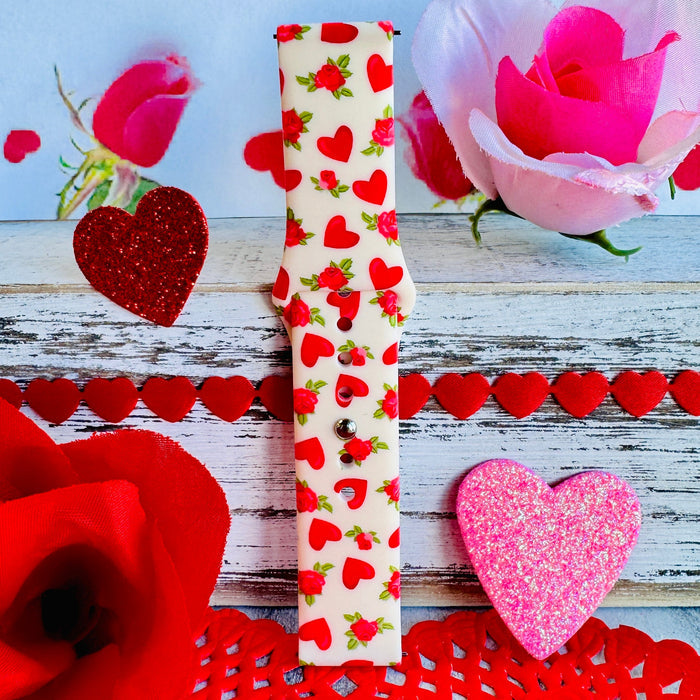 Sweetheart Blooms Print Silicone Band For Fitbit Versa 1/2