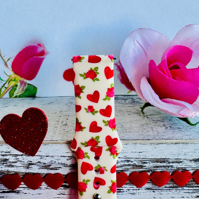 Sweetheart Blooms Print Silicone Band For Fitbit Versa 1/2