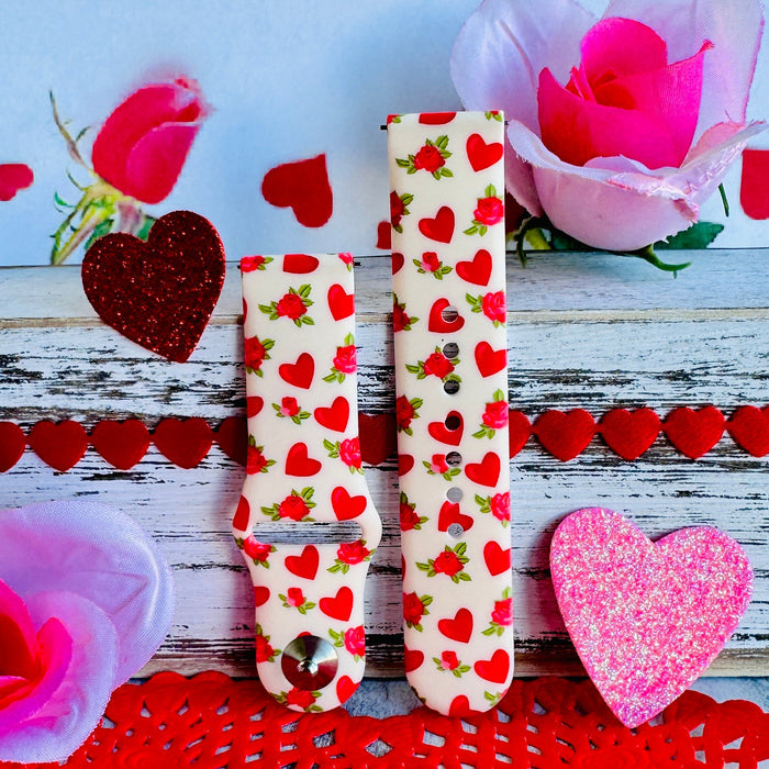 Sweetheart Blooms Print Silicone Band For Fitbit Versa 1/2
