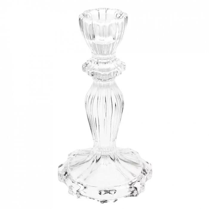 Tall Glass Candle Holder - Clear