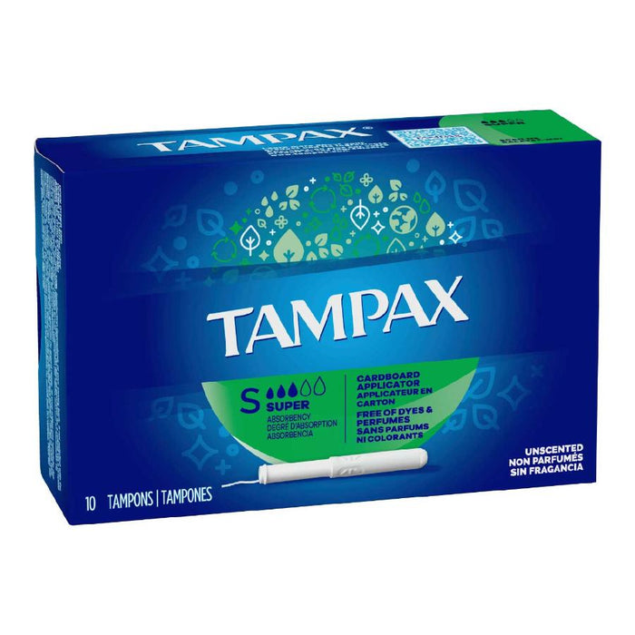 Tampax Tampon Super Feminine Unscented 10 ct - 12 Pack