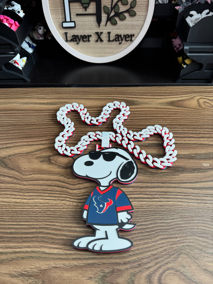 Texans Snoopy Cuban Chain