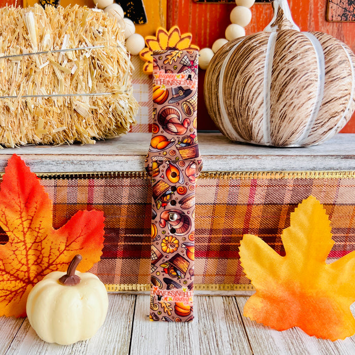 Thanksgiving Harvest Print Silicone Band For Samsung Watch