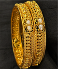 The Aaradhya Silver Pearl Filigree Bangle-Single (Size 2.2/2.4/2.6/2.8)