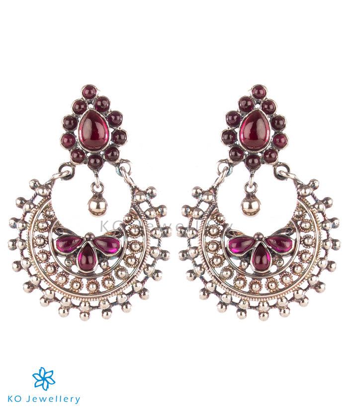 The Abhita Silver Chand Bali Earrings (Oxidised)