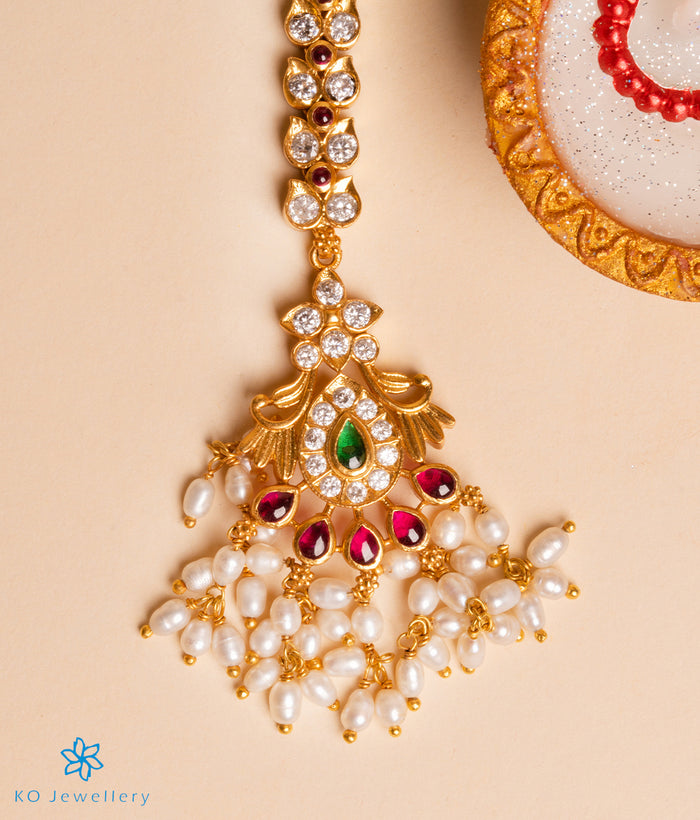 The Ameya Silver Bridal Maang Tikka (Pearl)
