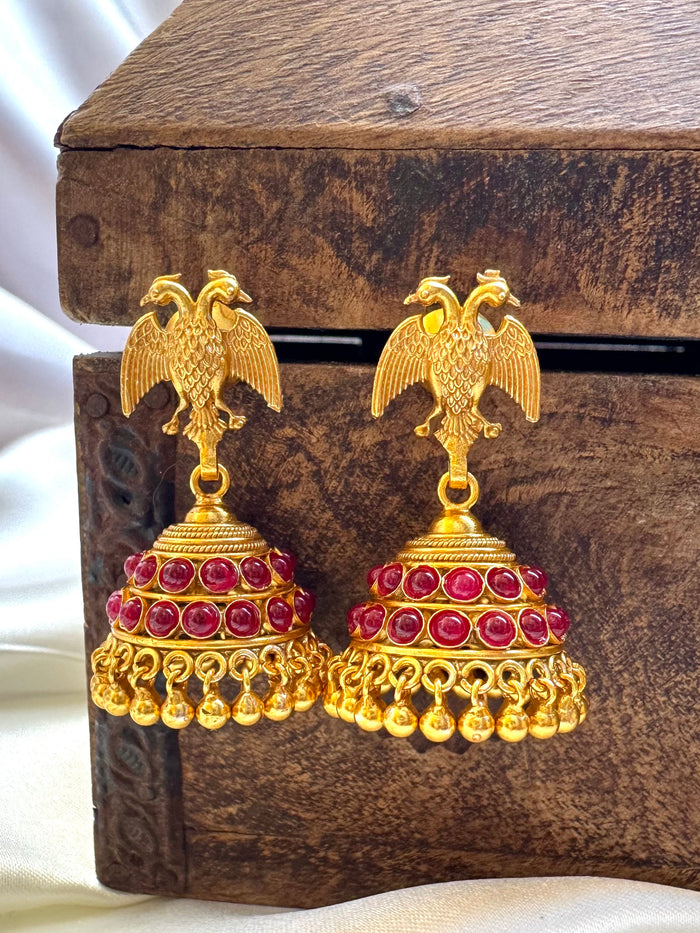 The Aparna Silver Gandaberunda Jhumki