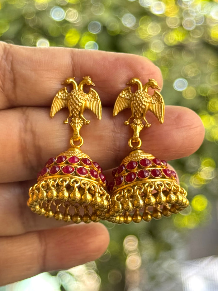The Aparna Silver Gandaberunda Jhumki