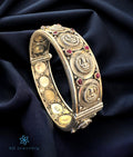 The Aryahi Silver Lakshmi Coin Openable Kada Bracelet-Single(Oxidised/Size 2.2/2.4/2.6/2.8)