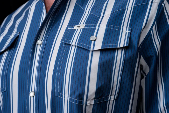 The Atlas in Blue - Long Sleeve Snap Shirt by Ferrell