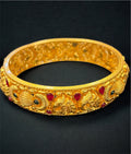 The Barhipriya Silver Peacock Nakkasi Bangle- Single (Size/2.2/2.4/2.6/2.8)