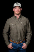 The Carson in Green - Long Sleeve Snap Shirt by Ferrell