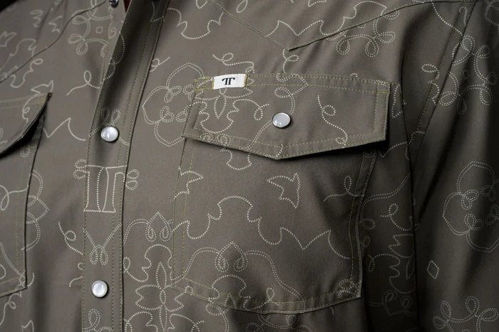 The Carson in Green - Long Sleeve Snap Shirt by Ferrell