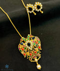 The Classic Gandaberunda Silver Navratna Pendant (Blue)