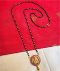 The Hrishita Silver Lakshmi Mangalsutra Necklace (Red)