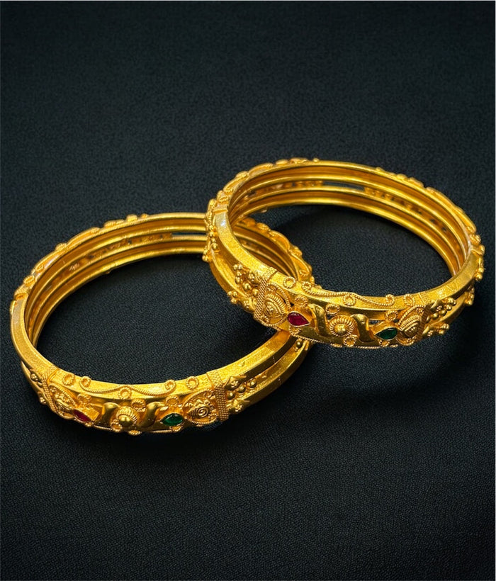 The Idhira Silver Coorgi Bangle-Single (Two Layer /Size/2.2/2.4/2.6/2.8)