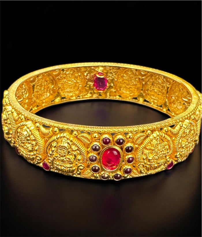 The Indusha Silver Lakshmi Nakkasi Bangle- Single (Size/2.2/2.4/2.6/2.8)