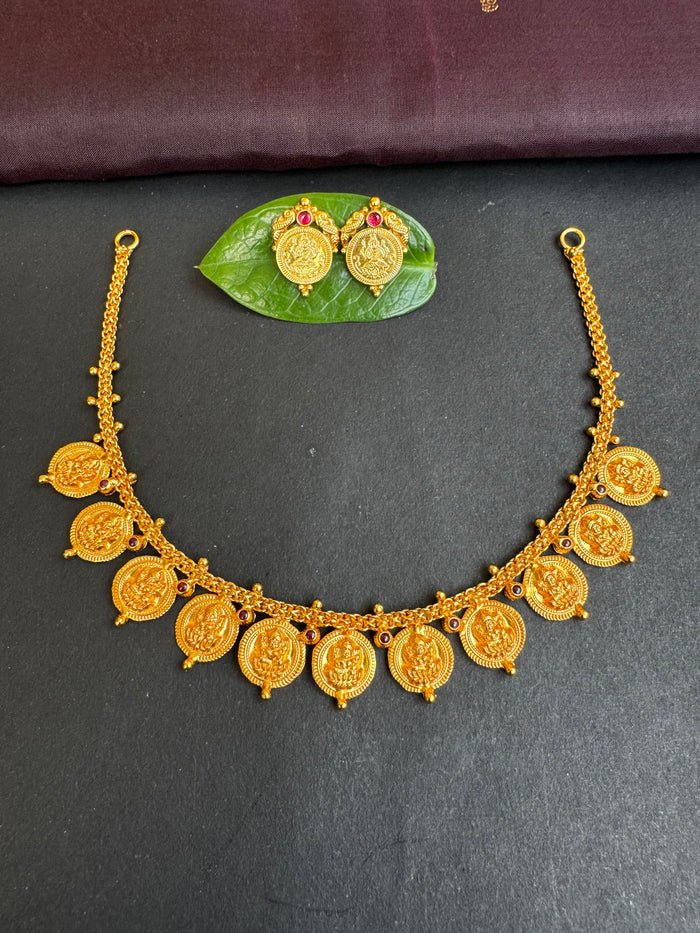 The Ishvani Silver Lakshmi Kasumala Necklace & Earrings