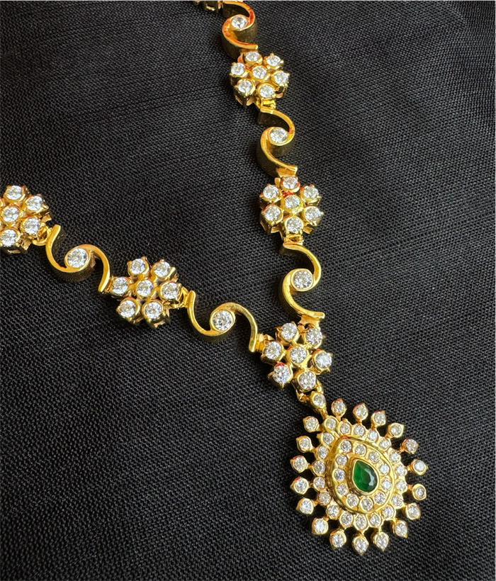 The Krisha Silver Closed-setting Diamond Look Necklace