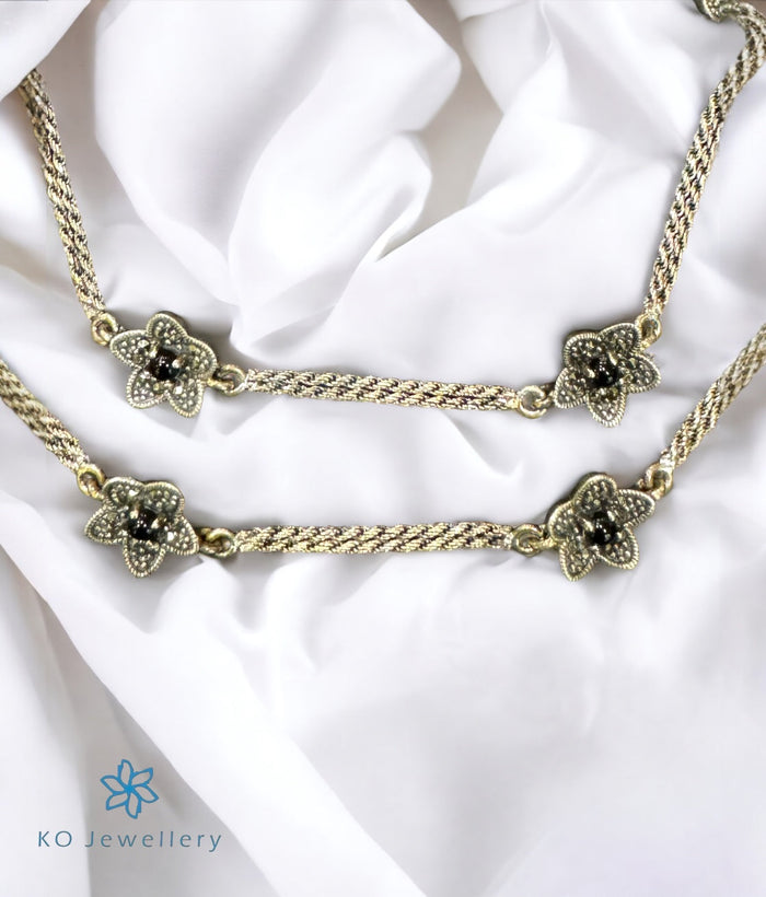 The Latika Silver Marcasite Anklets
