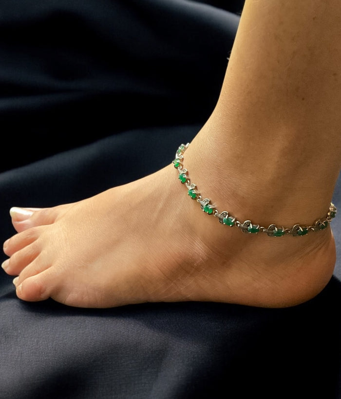 The Lenora Silver Marcasite Anklets