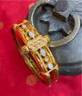 The Madhana Silver Coorgi 2 layer Bracelet-Single (Size 2.2/2.4/2.6/2.8) (Pearl)