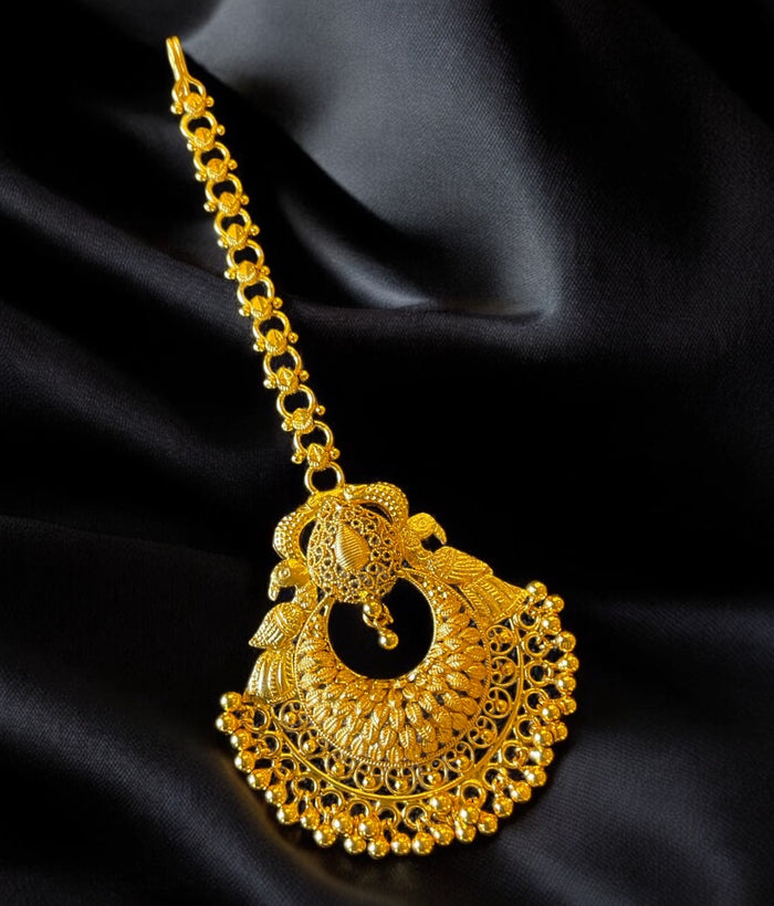 The Mayuraka Silver Peacock Maang Tikka
